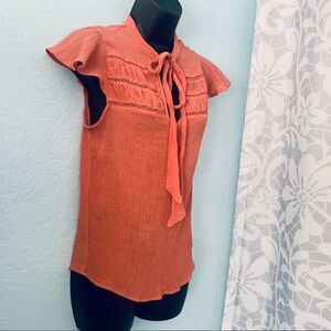 OLM Coral Cross Stitch Top. Size  medium.